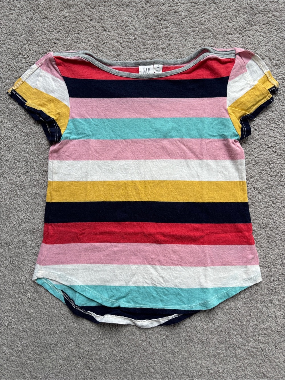 Gap Kids boatneck split-sleeve multi-color striped tee!